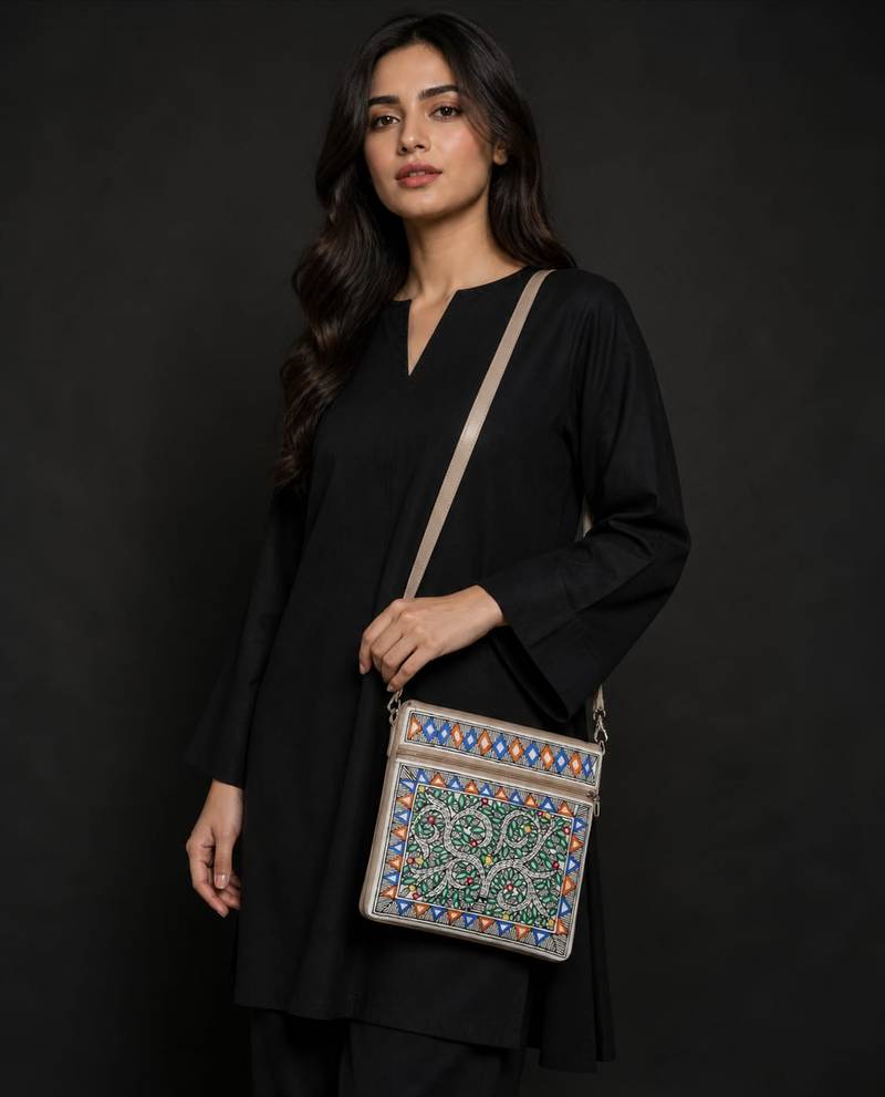 Premium Handmade Madhubani Art Purse for Women - Image 1
